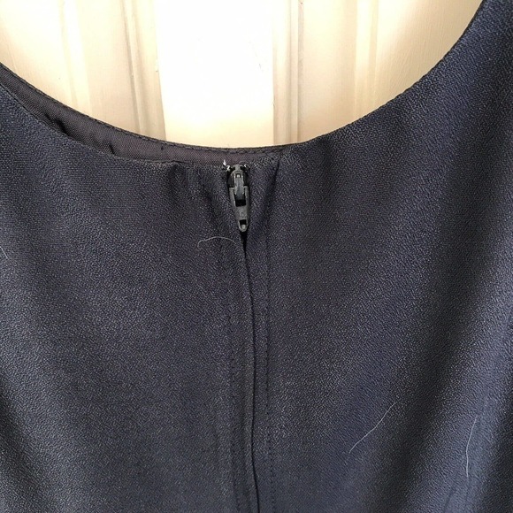 John Roberts Sleeveless Shift Sz11/12 Knee Midnight Blue Back Zip Used Mint - Picture 6 of 12